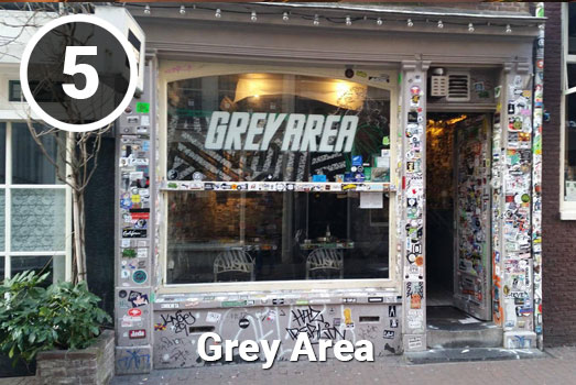 Coffeeshop Grey Area in Amsterdam. Coffeeshop Grey Area in Amsterdam.