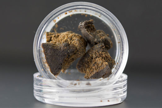 Hasj is gemaakt van de trichomen op de wiettoppen. Hasj is gemaakt van de trichomen op de wiettoppen.