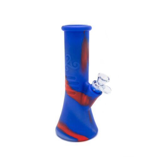 Beaker Blue Purple Siliconen Bong 22 cm