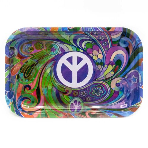 Hippy Peace Small Metal Rolling Tray