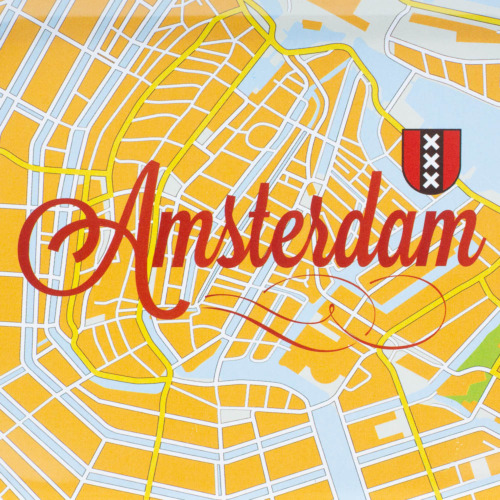 Amsterdam Map Rolling Tray Large Detail