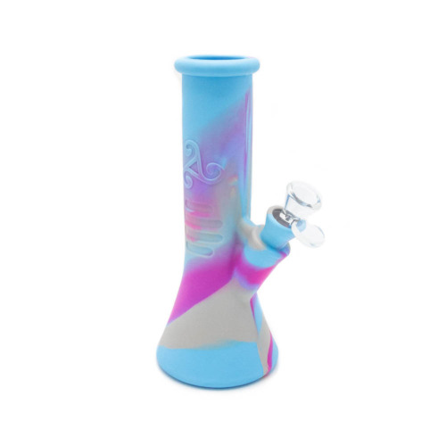 Beaker Blue Purple Siliconen Bong 22 cm