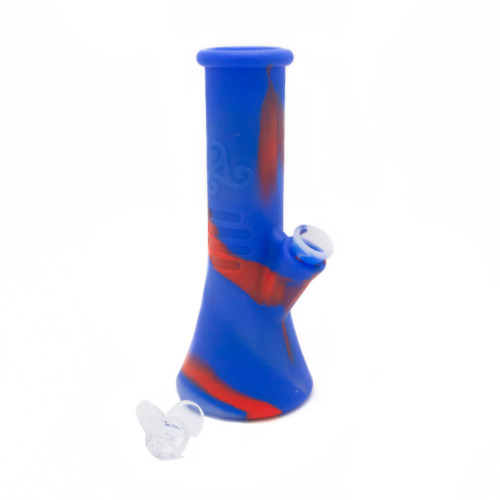 Beaker Red Blue Siliconen Bong 22 cm 2