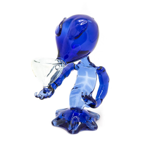 Glass Alien Bong Blue
