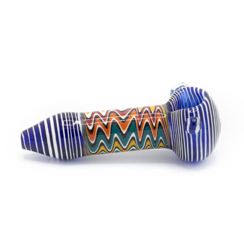 Glass Pipe Blue White Stripe