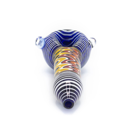 Glass Pipe Blue White Stripe Variatie