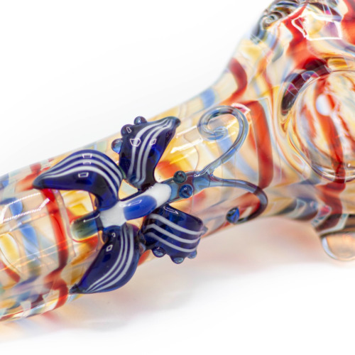 Glass Pipe Moulded Butterfly Detail