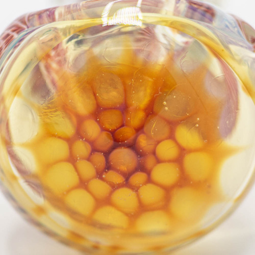Honey Comb Art Glass Pipe Close-Up