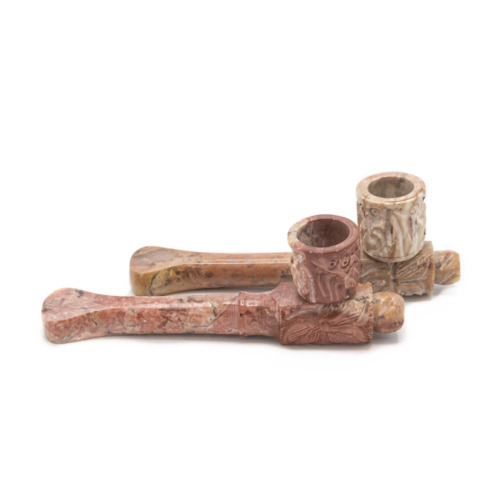 Carved Stone Shotgun Pipe twee stuks