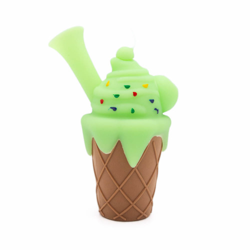 Silicone Ice Cream Cone Bong Green