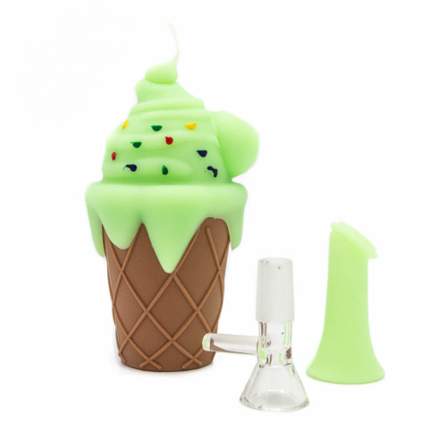 Silicone Ice Cream Cone Bong Green Variatie