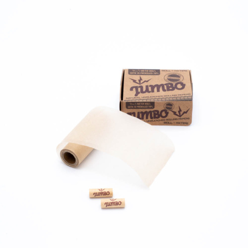 Jumbo Paper Roll 5m + Pre-Rolled Tips (Unbleached) Detail