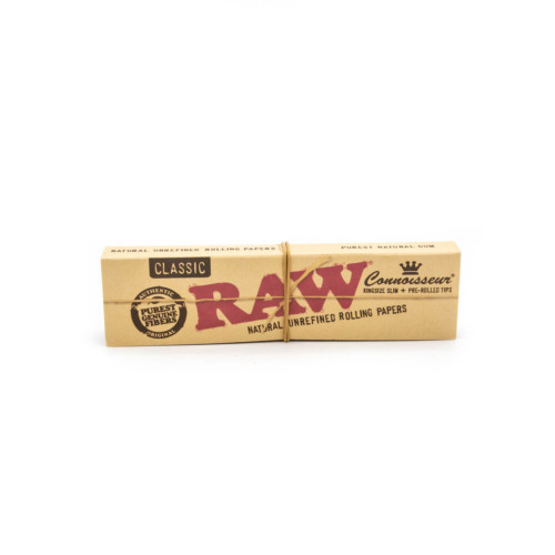 RAW Classic Rolling Papers Connoisseur - King size Slim + Pre-Rolled Tips Voorkant