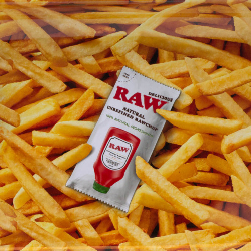 Metal Tray French Fries Detail - Raw