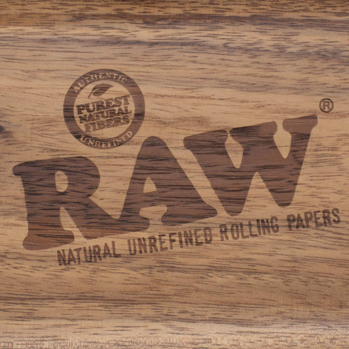 Raw Wooden Rolling Tray Large Close Up