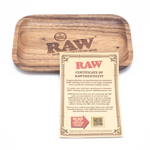 Raw Wooden Rolling Tray Large Detail