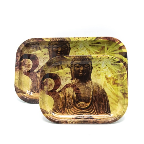 Metal Rolling Tray Buddha Hemp Leaf Large Formaat