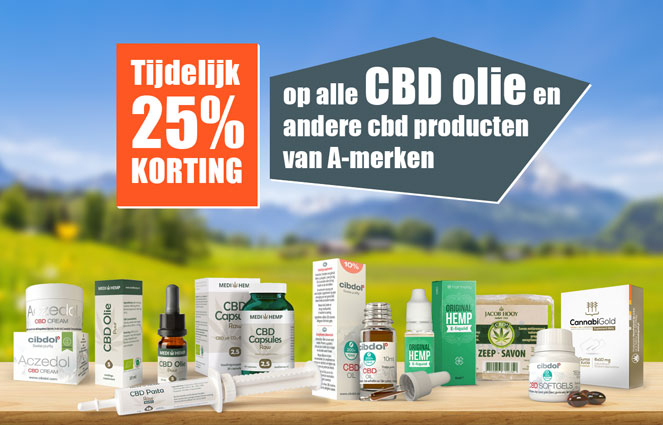 CBD olie aanbieding - 25% korting op alle CBD producten CBD olie aanbieding - 25% korting op alle CBD producten.
